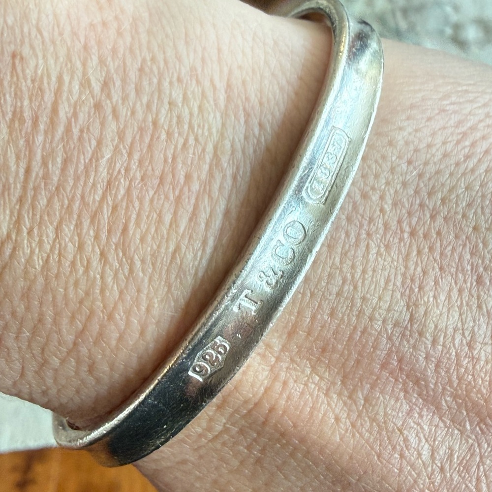 Tiffany & Co. Silver Double Bangle Bracelet - Picture 9 of 10